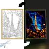 Beautiful City Paris Light Painting Photo Frame Led Night Light Wall Lamps Bedside Table Home Decorate Christmas Gifts Moon Lamp