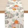 Autumn Grey Pumpkin Table Runner Thanksgiving Table Runner For Kitchen Dining Coffee Or Indoor And Outdoor Home Party Decor