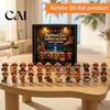 Desktop Display with LED Lighting Highland Cow Summer Vacation Advent Calendar 2026, 24 Days Mini Cattle Figurines Miniature Animal Figure Collection