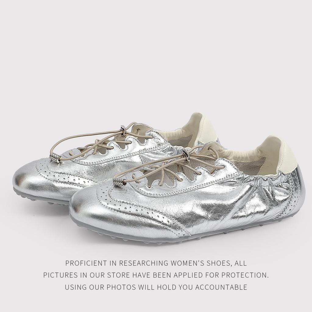 The First Layer Of Cowhide Lace-Up Fashion Single Shoes Women'S Spring And Summer Casual Flat-Bottomed Versatile German Training Shoes