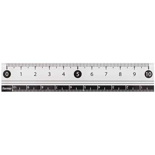 RF Easy-to-Read Black and White Ruler, 10cm, White, APJ128W, Set of 3