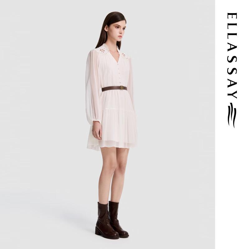 ELLASSAY Платье-трапеция, вышитое шелком тутового дерева