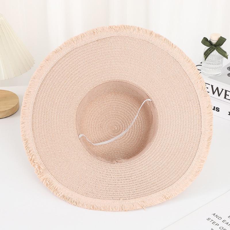 Новая соломенная шляпа с полями, летняя, с плоской тульей, для путешествий, отпуска, защиты от солнца, с бантом, тень, пляжная соломенная шляпа