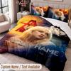 Custom Name Text 3Pcs Bedding Set Billie Eilish Duvet Cover And Two Pillowcases
