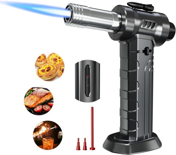 Small Kitchen Blowtorch for Crème Brûlée, Poultry, Game, Pastry and Other White Goods