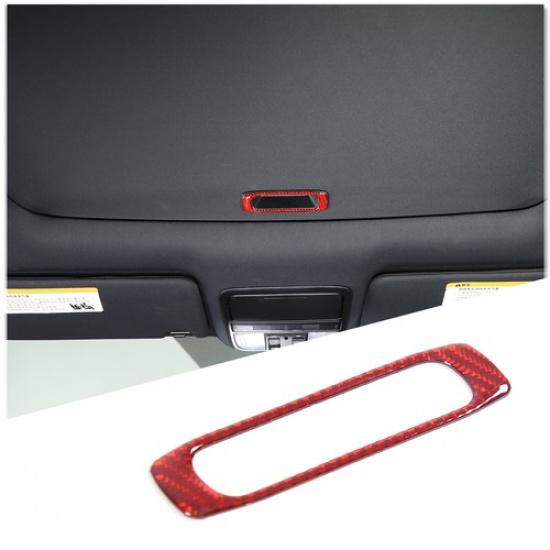 Red Carbon Fiber Car Sunroof Handle Cover Stickers For Honda Pilot 17-23