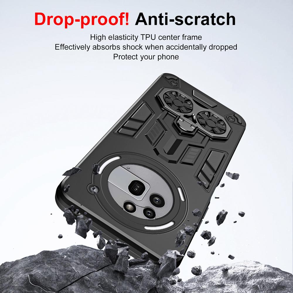 KEYSION Противоударный защитный чехол для Nothing Phone 3A Pro Мягкий силиконовый + металлическое кольцо-подставка для телефона PC Задняя крышка для Nothing 3A Pro