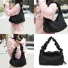 Женская повседневная эстетическая нейлоновая сумка подмышкой, модная плиссированная сумка на плечо с завязками, регулируемый ремень, сумка через плечо