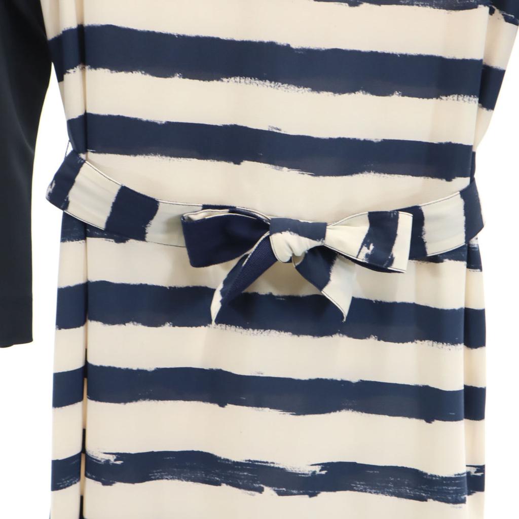 Armani Exchange Мини-платье с длинным рукавом и узором по краю PO Темно-синий Женский Б/У