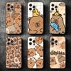 Забавный Капибара Мультяшный Милый Мягкий Чехол для Телефона для iPhone 16 16E 17 Air 15 Pro Max 14 Plus 13 Mini 11 12 7 Черная Задняя Крышка