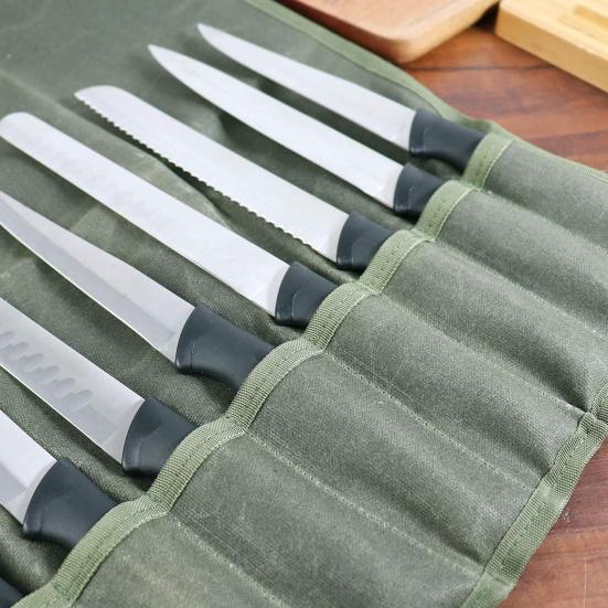 Сумка для хранения кухонных принадлежностей, сумка для пикника, ножей шеф-повара, большая вместимость, водонепроницаемый складной чехол для переноски ножей