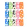 30PCS Colored Dice Set Plastic 6 Sided Standard Game Dice for Kids Classroom Math Learning White Blue Orange Pink Green