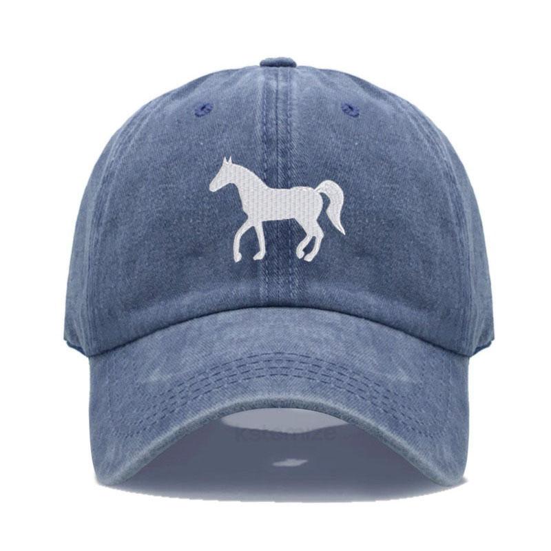 Women's Baseball Cap Men's Washed Cotton Horse Embroidery Dad Hat Sport Golf Caps For Man Sun Hats Dropshipping