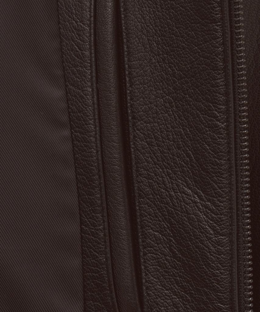 Noirer Goat Shrunken Leather Jacket (Brown)