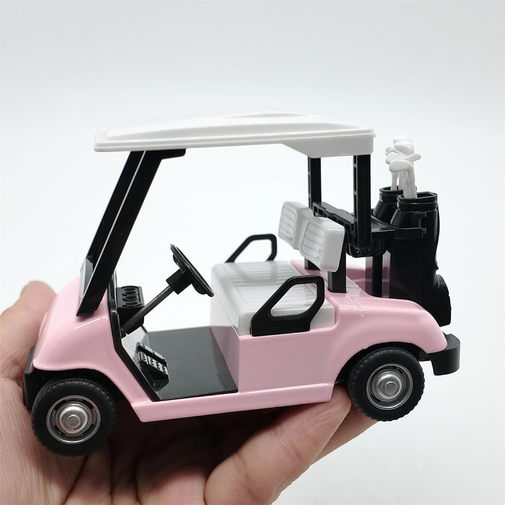 1:20 Scale Miniature Metal Golf Cart Replicas Model with Clubs Cake Toppers Decorative Ornament For Home Office Display