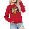 Kids' Fashion Loose-Fit Casual Long-Sleeve Christmas Print Oversized Crewneck Sweatshirt