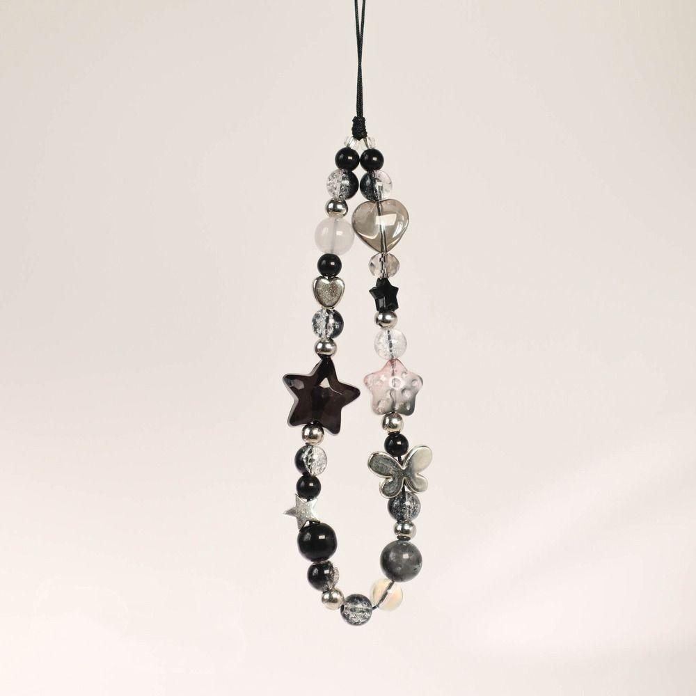 Gothic Style Y2K Phone Strap Star Heart Cell Phone Chain Fashion Mobile Phone Lanyard Phone Charm