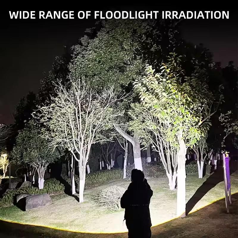 Светодиодный кемпинговый фонарь-прожектор высокой мощности, перезаряжаемый от USB, с зумом, встроенный аккумулятор, для рыбалки, для улицы, водонепроницаемый