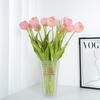 Soft Rubber 5-Head Double Tulip, Home Light Luxury High-End Decorative Tulip Simulation Flower