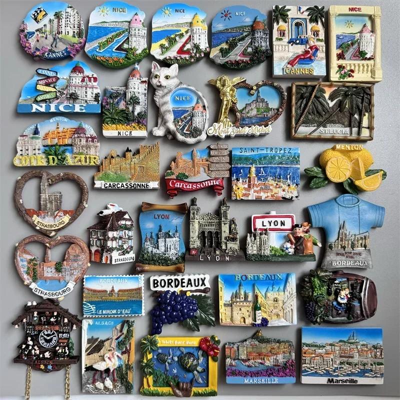 Франция Туристические сувениры Магниты на холодильник Страсбург Канны Ницца Эльзас Ментон Французские магнитные наклейки Украшения Подарки для путешествий