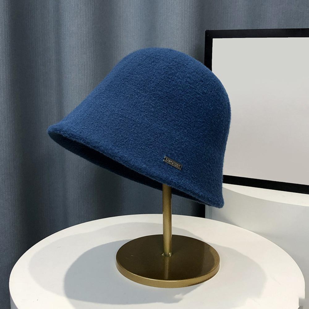 Однотонная шерстяная шляпа-ведро плюшевая шляпа-ведро ретро шляпа рыбака женская