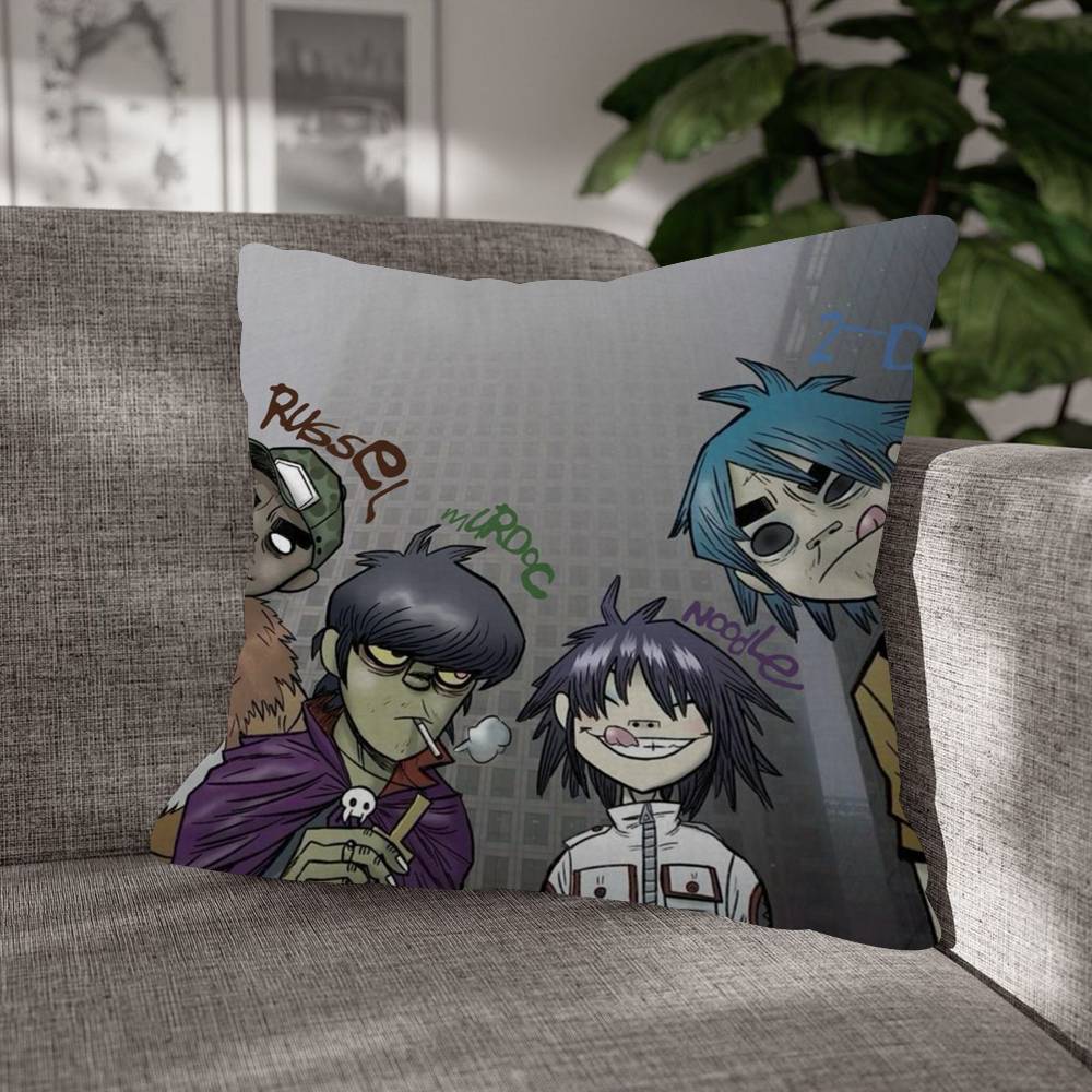 Виртуальная певица Gorillaz Группа Узор Подушки Наволочка Полиэстер Чехол для подушки Декоративная подушка Подушка для дивана Домашний Автомобильный Декор Дивана