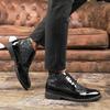 Весна Осень мода МУЖСКИЕ повседневные кожаные туфли Оксфорд классический дизайн мужские черные золотистые высокие деловые официальные ботильоны
