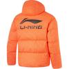 Мужская пуховая куртка Li Ning CBA Collection, флуоресцентный цифровой оранжевый, принт по всей поверхности AJMU087-6