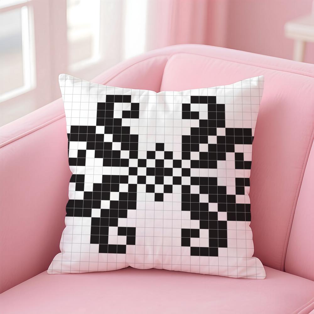 Pixel art print texture Cushion Cover Pillow Case Soft Friendly Fabric  Concealed Zipper