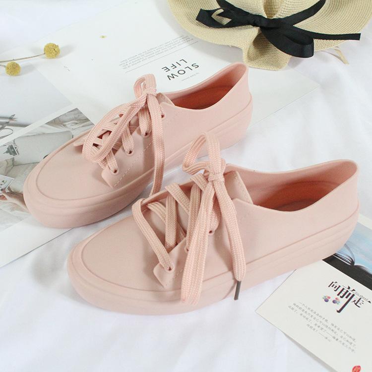 Женские резиновые сапоги, водонепроницаемые, на плоской подошве, весна 2019, новые черно-белые кроссовки, женские, повседневные резиновые сапоги