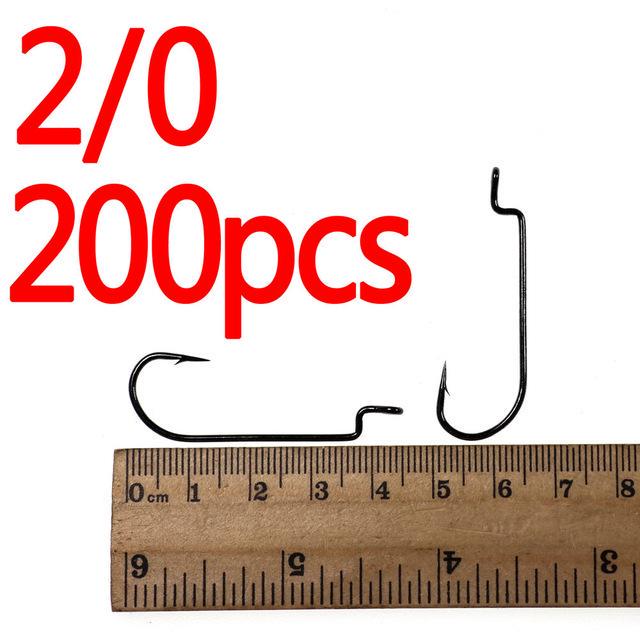 200 шт. крючок с узким зазором для каролинской установки, мягкий крючок для наживки для ловли окуня, крючки для привязывания окуня 5/0 4/0 2/0 2 4 6