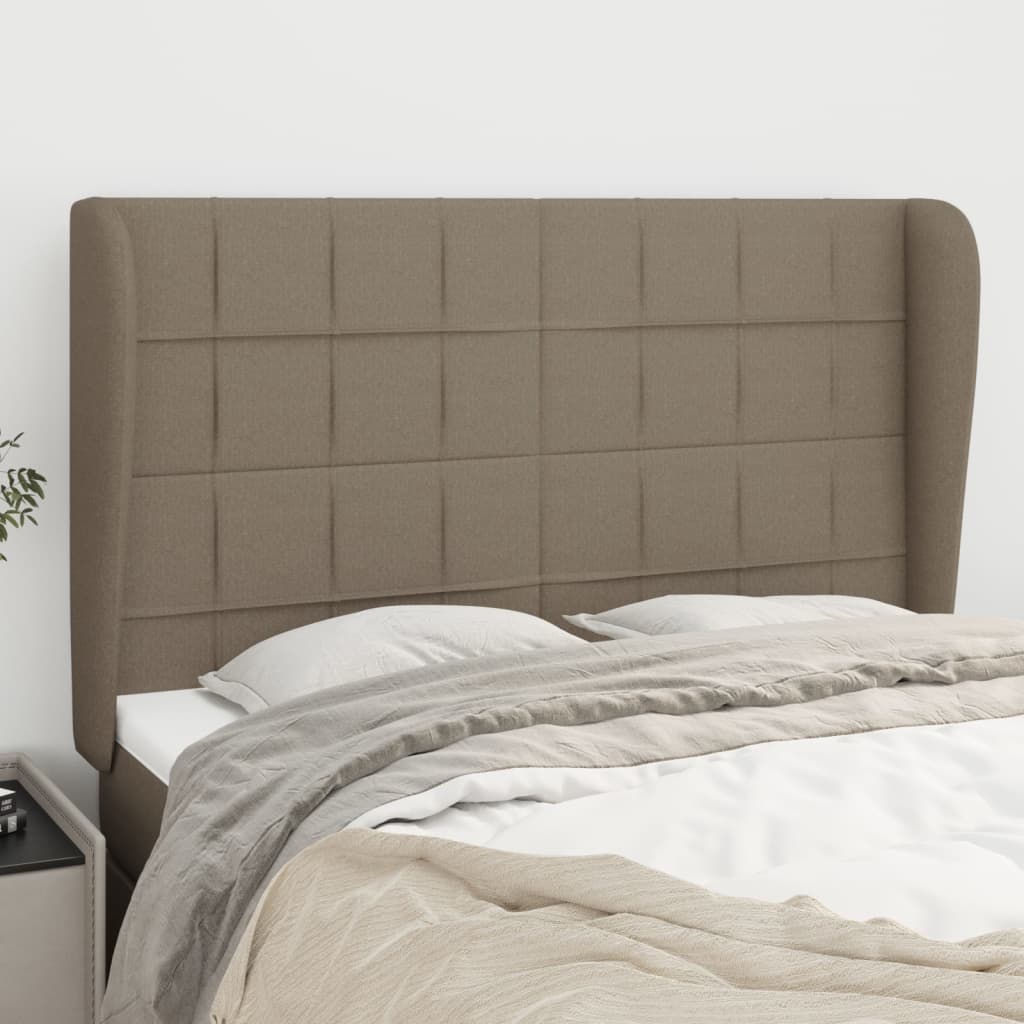 Vidaxl Zagłówek Uszak, Taupe, 147X23X118/128 Cm, Tkanina