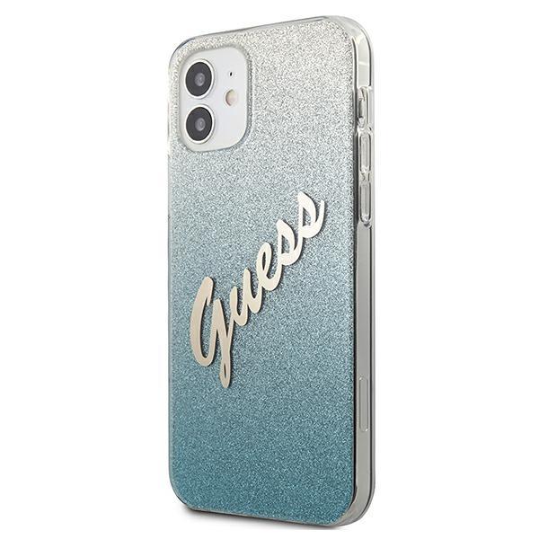Etui do iPhone 12 mini Guess Glitter Gradient Niebieskie