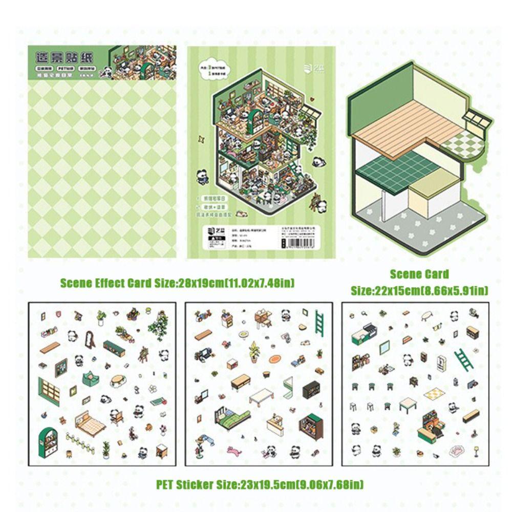 ПЭТ Миниатюрная Сцена Коллаж Разнотематический Складывающийся Наклеивающий Стикер Дети