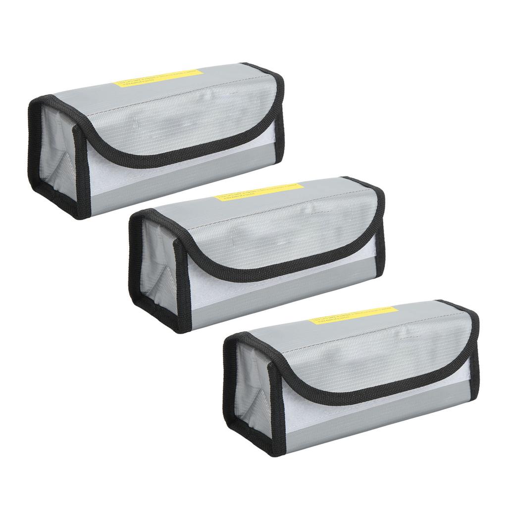 3 шт. Безопасный пакет для липо-аккумуляторов, огнеупорный, взрывозащищенный, практичный, безопасный защитный пакет для хранения и зарядки