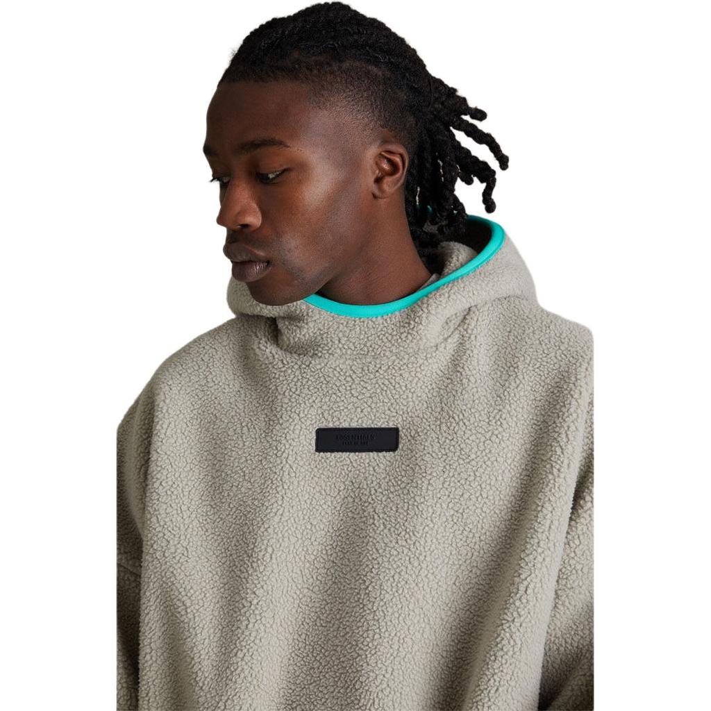 Fear of God Essentials Толстовка-пуловер из поларфлиса с капюшоном Тюлень Мужские Топы Серый 202SP244265F