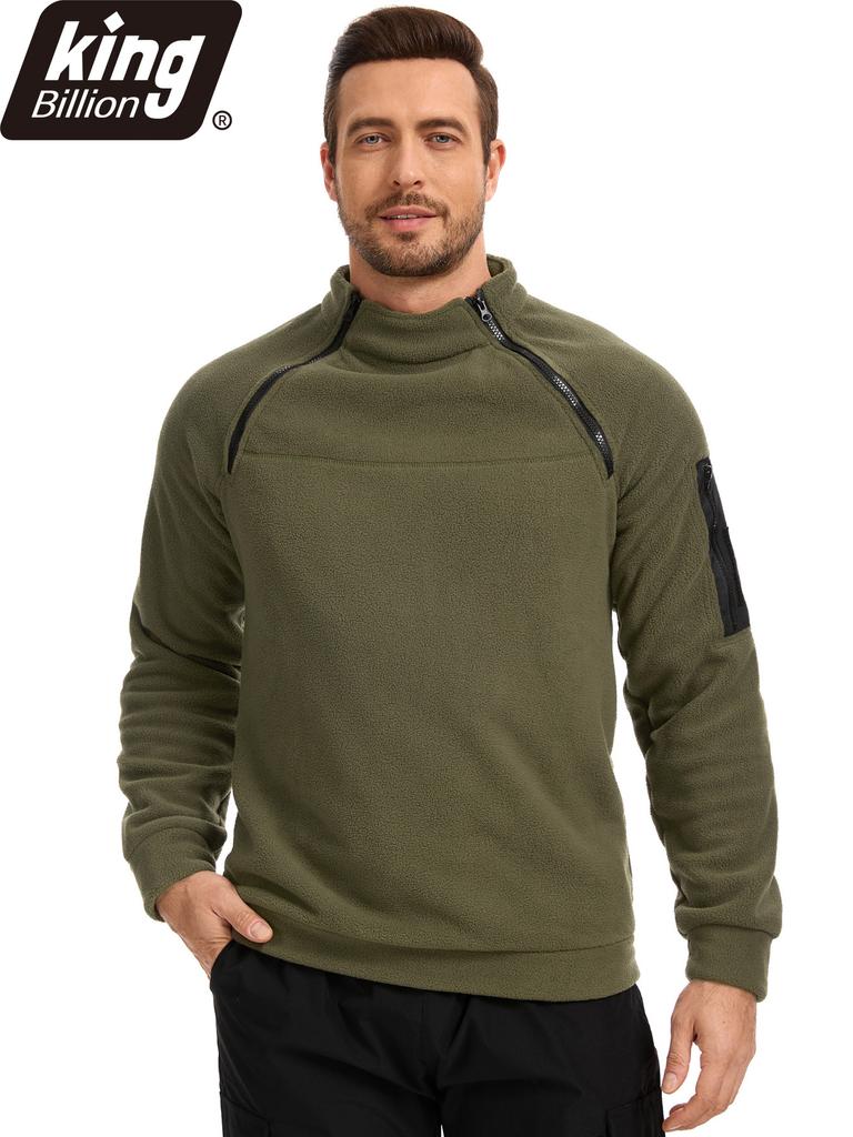 Тактический мужской пуловер с высоким воротником - Осень Зима Утепленный на флисовой подкладке С длинным рукавом Мягкий Удобный Прочный Мужская повседневная толстовка для ежедневной носки