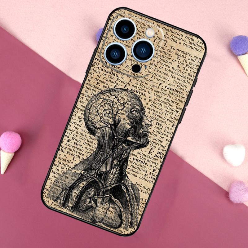 Медицинский Человеческие Органы Мозг Чехол для Телефона Для iPhone 16 15 13 12 11 14 Pro Max Mini X XR XS MAX 14 Plus Чехол