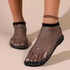 Fashion Women's Flat Sandals  Rhinestone Fishing Net Sandals Flat Bottom Footware Roman Flat Party Shoes Zapatillas Mujer