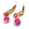 [M2575] - Orange Pink 'Altaï' Designer Earrings