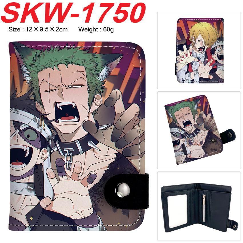 One Piece Anime Snap Button Wallet Vertical Card Holder Coin Purse for Students Men Women