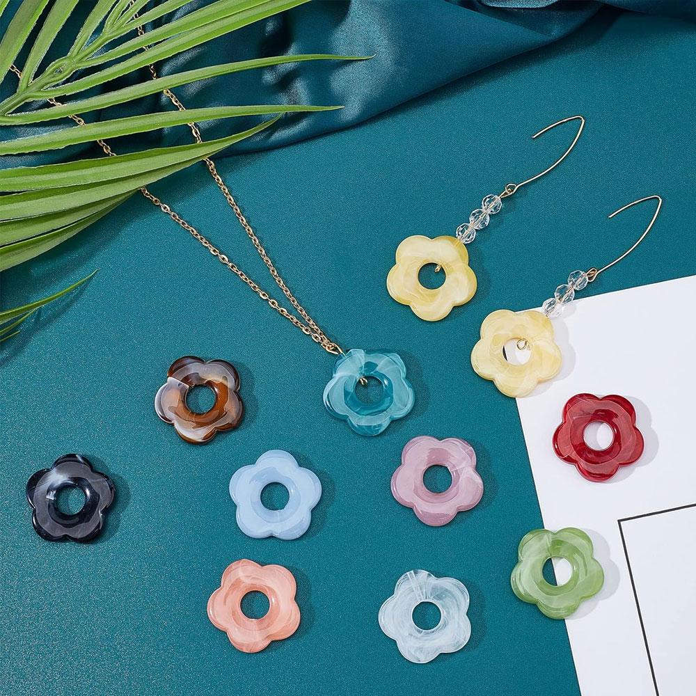 10/30/50 шт. акриловые бусины-разделители в форме цветка, 5-лепестковые бусины-цветы для самостоятельного изготовления ожерелий, браслетов, ювелирных изделий, ремесла