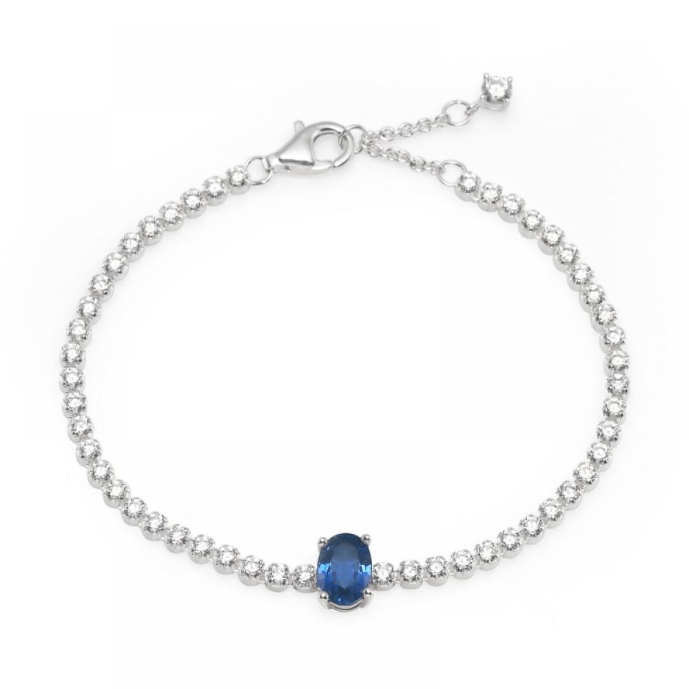 Серебряный браслет-цепочка Pandora Timeless Sparkling Halo Blue Pav 590039c01