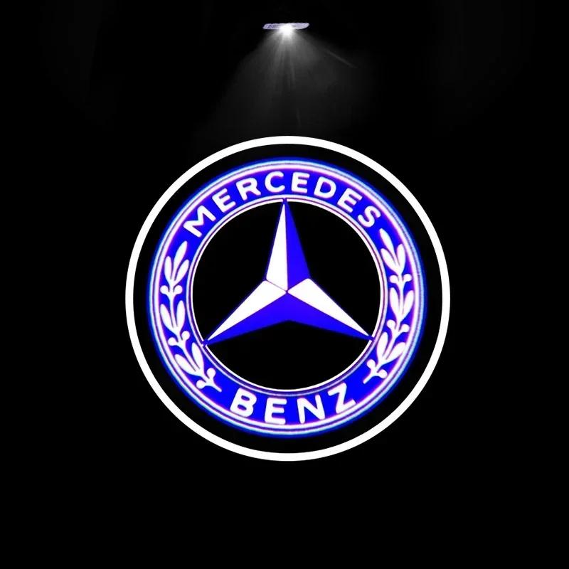 2 шт. Автомобильная подсветка дверей с логотипом Эмблема Для Mercedes Benz Класса A C E GLC GLA GLE GLB W177 W205 W212 W213 X253 X156 W166 X247