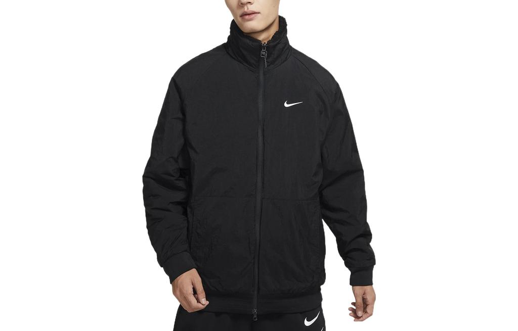 Nike Мужские бархатные пиджаки Черные С воротником-стойкой Умеренные FB1910-010