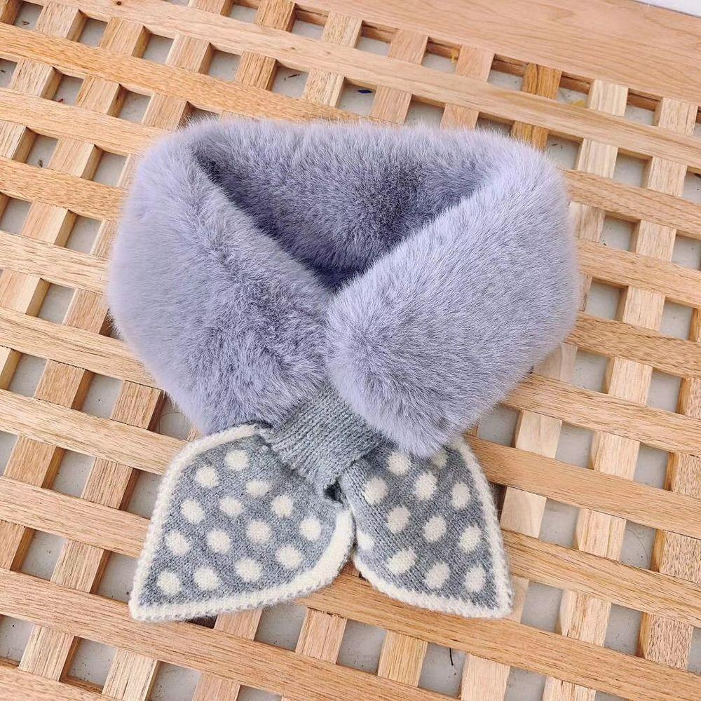 Fashion Shawl Thicken Plush Scarfs Warm Bib Neckerchief Cross Scarf