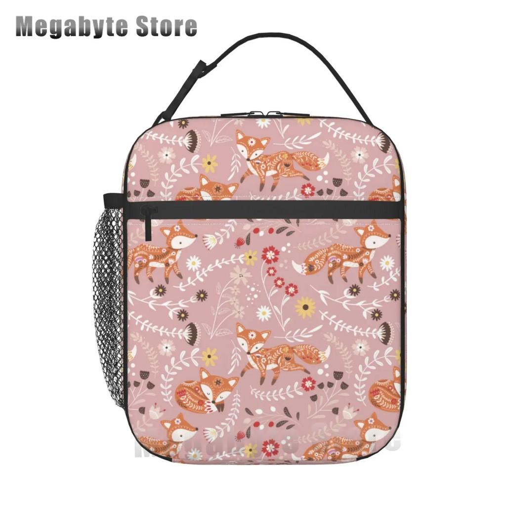 Foxes Autumn Fox Милый оранжевый многоразовый ланч-бокс для офиса, школы, пикника, пляжа, герметичная сумка-холодильник, сумка для ланча