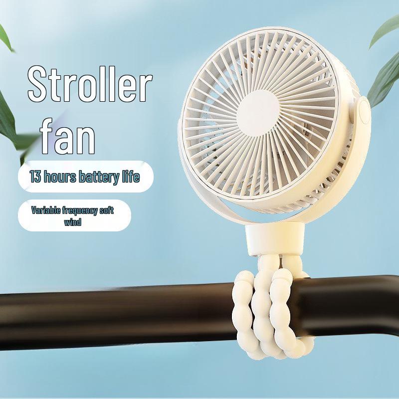 Silent Octopus Clip-On Baby Stroller & Desktop Fan with Sturdy Suspension