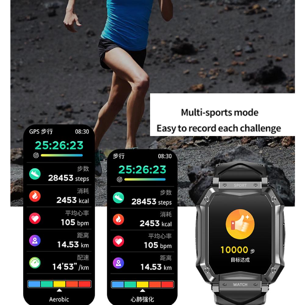 Мужские спортивные часы для активного отдыха, фитнес-трекинга, Bluetooth-звонки, умные часы с функцией мониторинга сердечного ритма и здоровья, водонепроницаемые умные часы