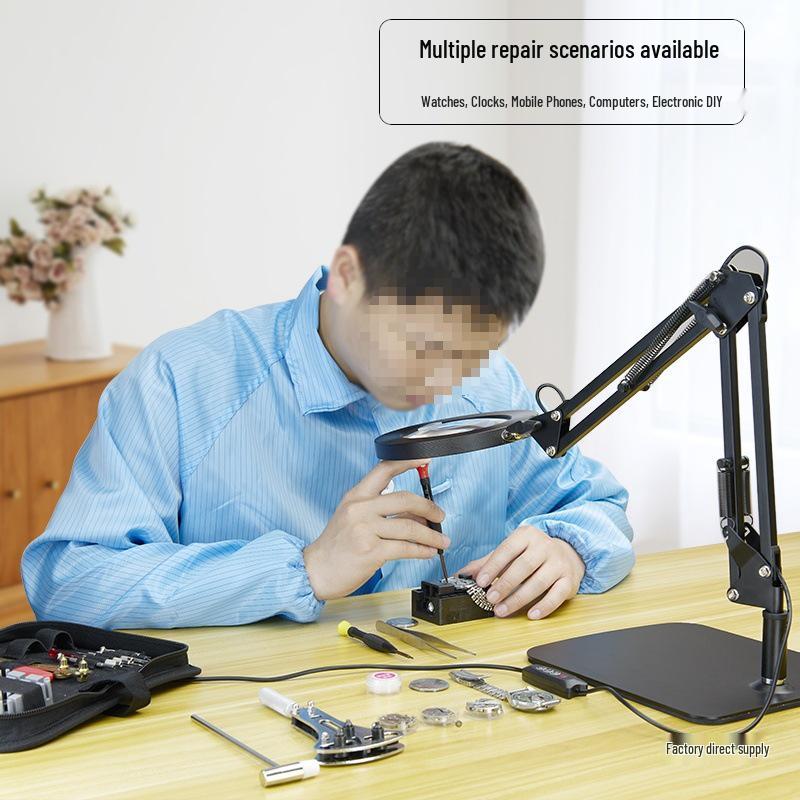 Настольная лупа Longdao на подставке для ремонта электроники и DIY-проектов